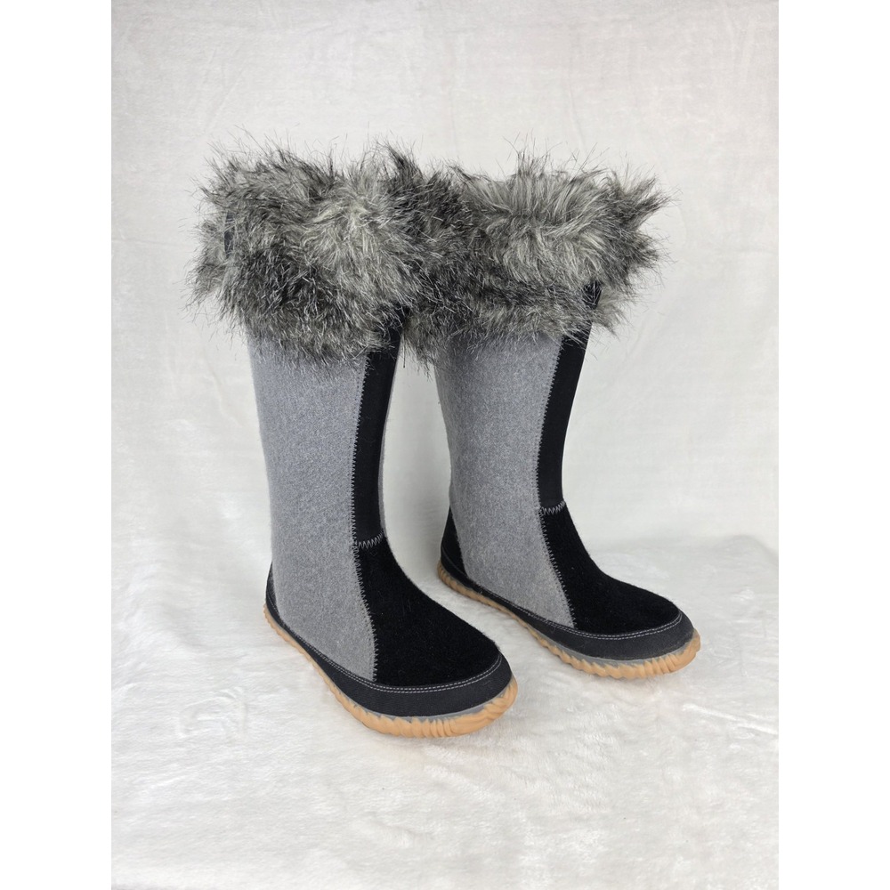 Sorel Cozy Cate NL1883-060 Womens Sz 9 Gray Black Faux Fur Waterproof Boots - Picture 5 of 7